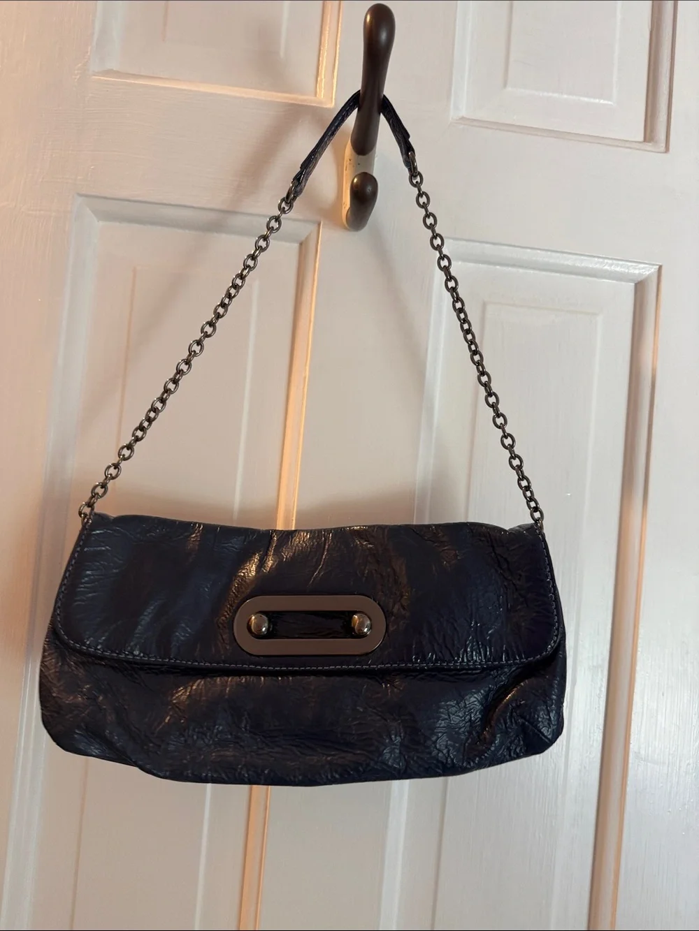 HOBO Navy Chain-Handle Clutch